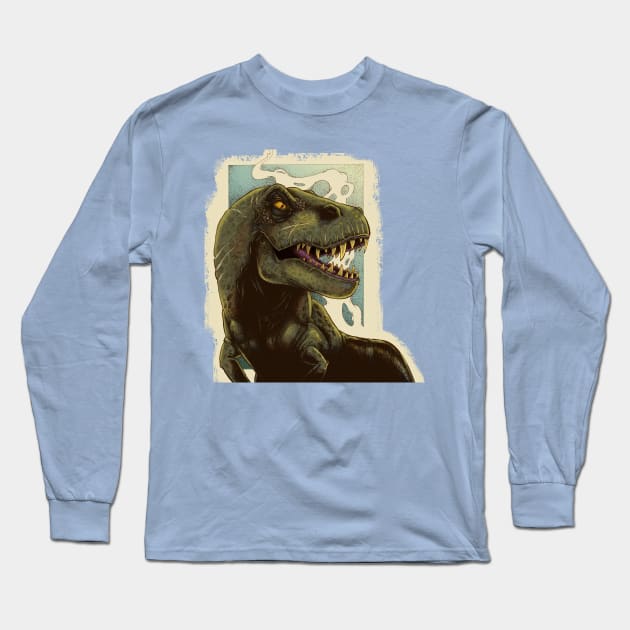 digital illustration t rex dinosaur Long Sleeve T-Shirt by Bubsart78